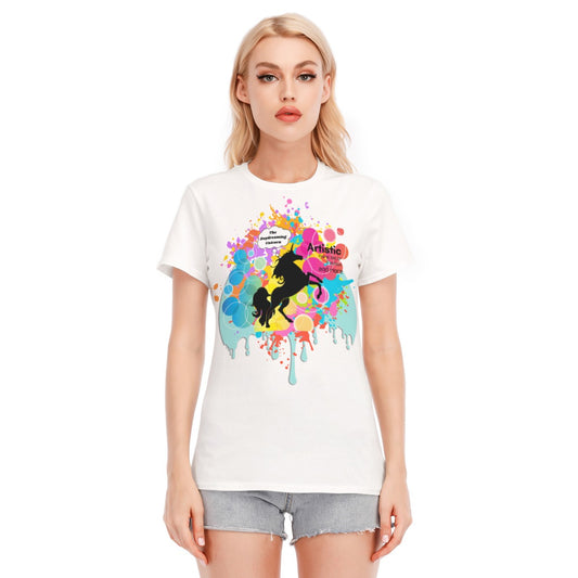 The daydreaming unicorn Women's Round Neck T-Shirt | 190GSM Cotton
