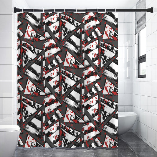 Red and black polyester Shower Curtains 150（gsm）