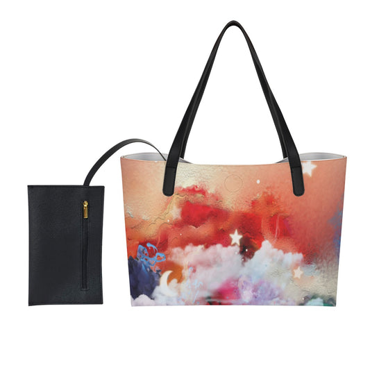 Galaxy Tote Bag With Black Mini Purse