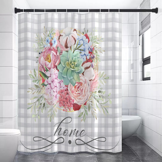 Farmhouse floral home Shower Curtains