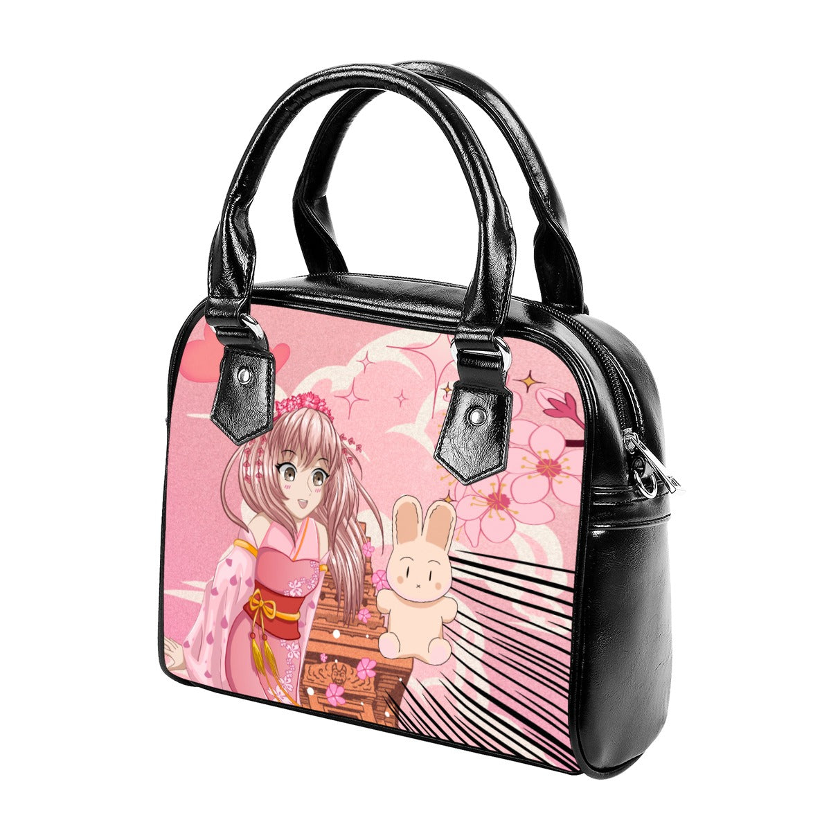 Anime Pink Handbag With Single Shoulder Strap