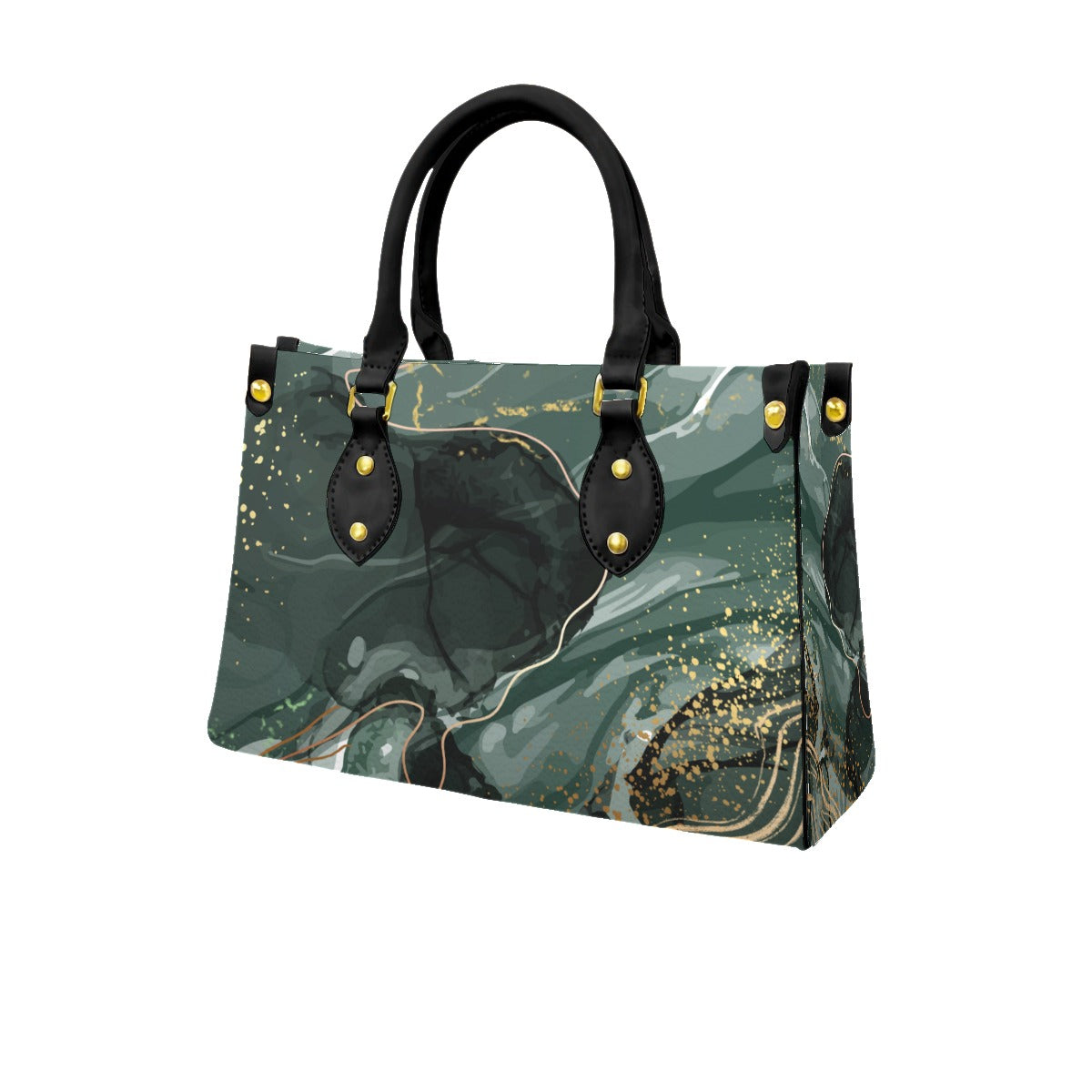 Green marble PU handbag