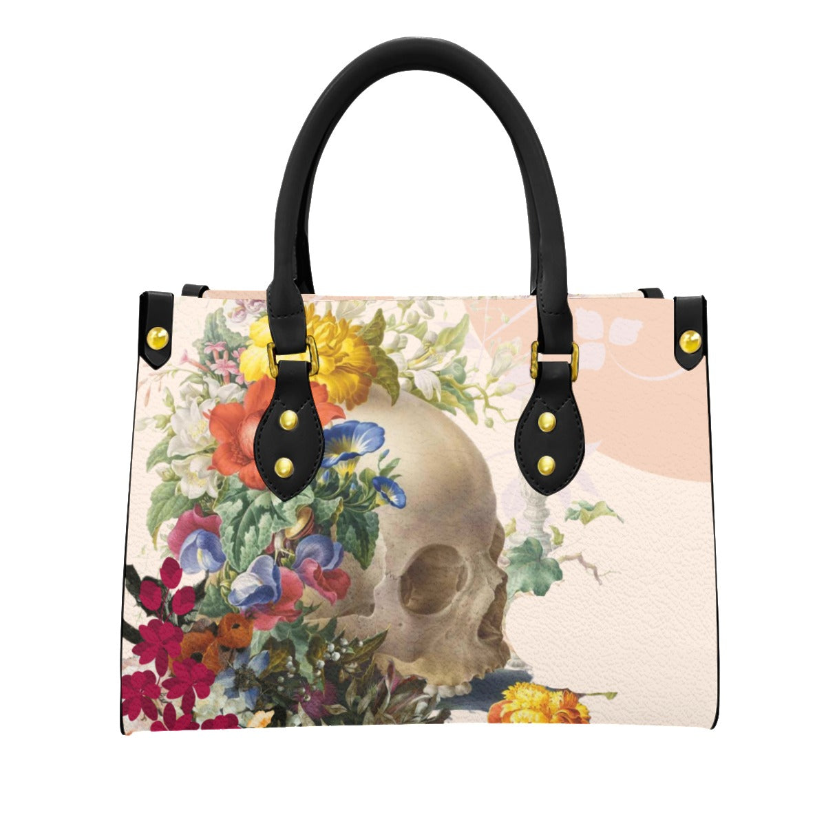 Skull & Flowers PU Handbag