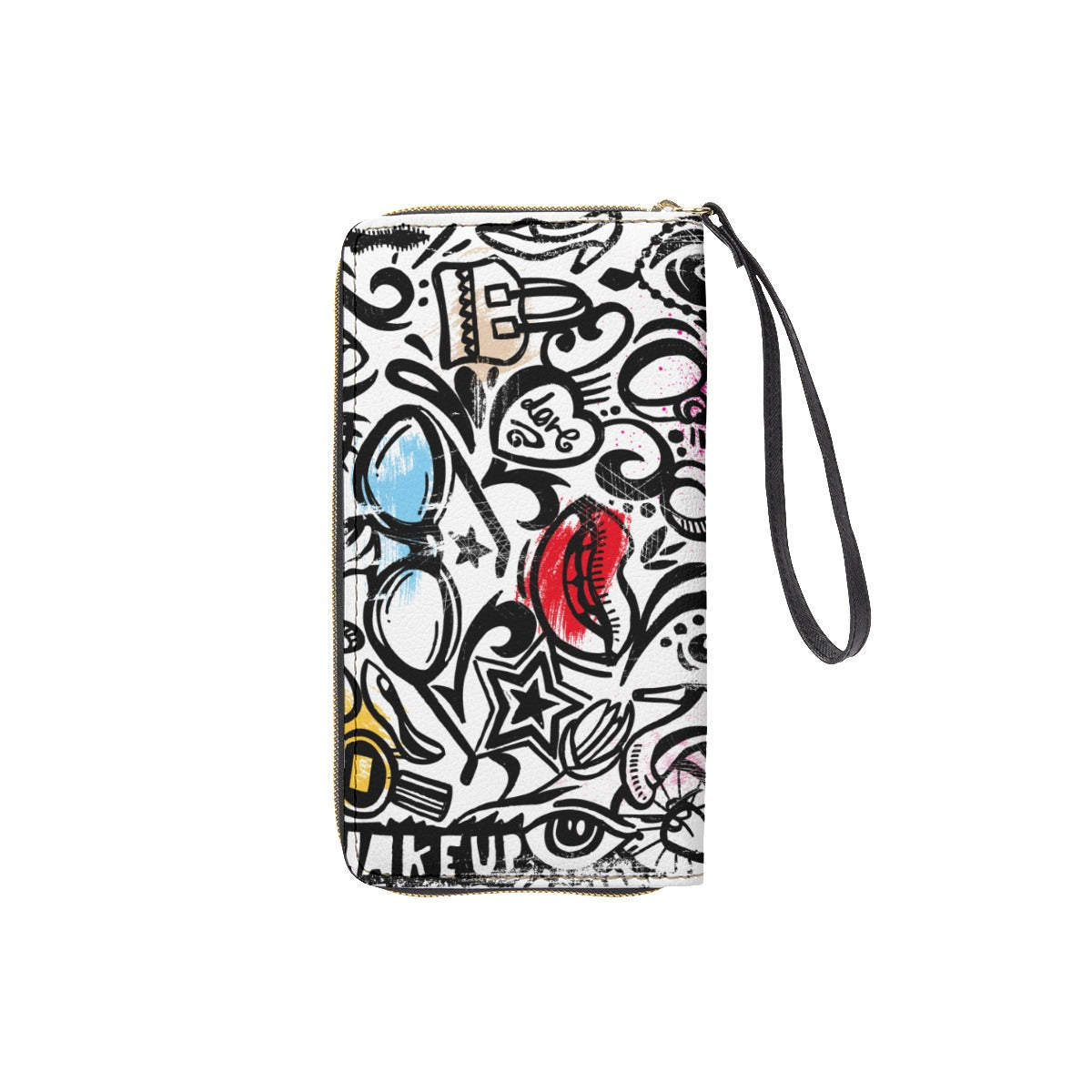 Abstract Wallet With Black Hand Strap