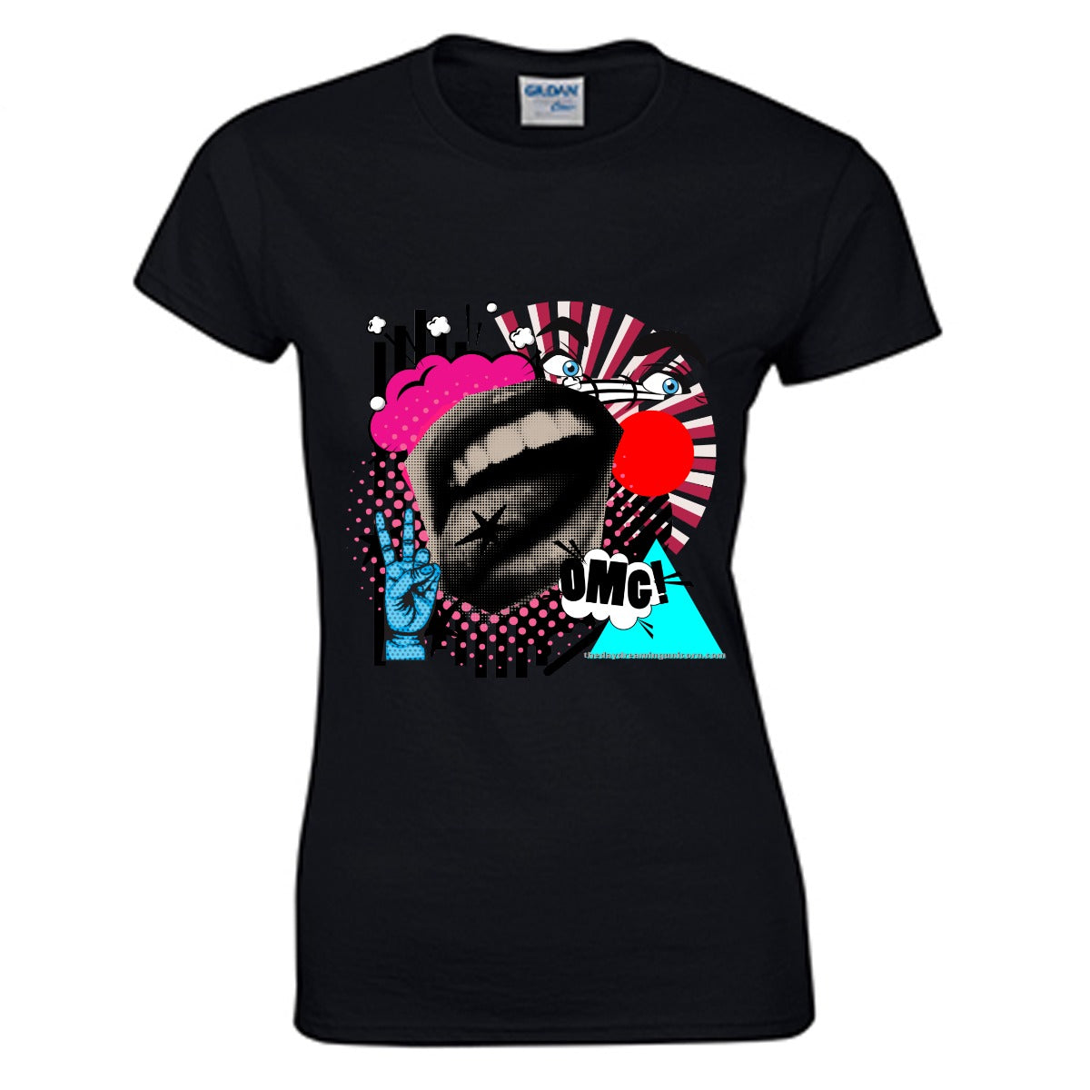 Abstract Pop art Women's O-neck T-shirt | Gildan 180GSM Cotton (DTG)