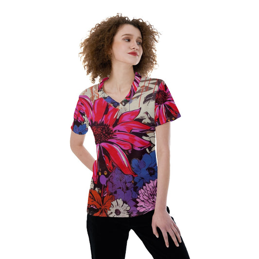 Floral  V-neck Women's T-shirt