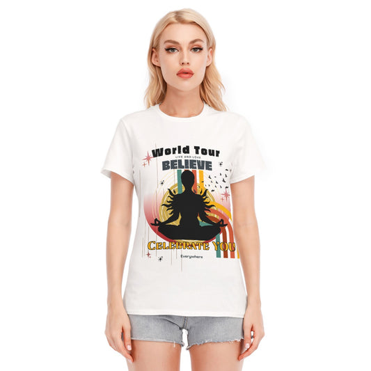 Believe world tour  Women's Round Neck T-Shirt | 190GSM Cotton