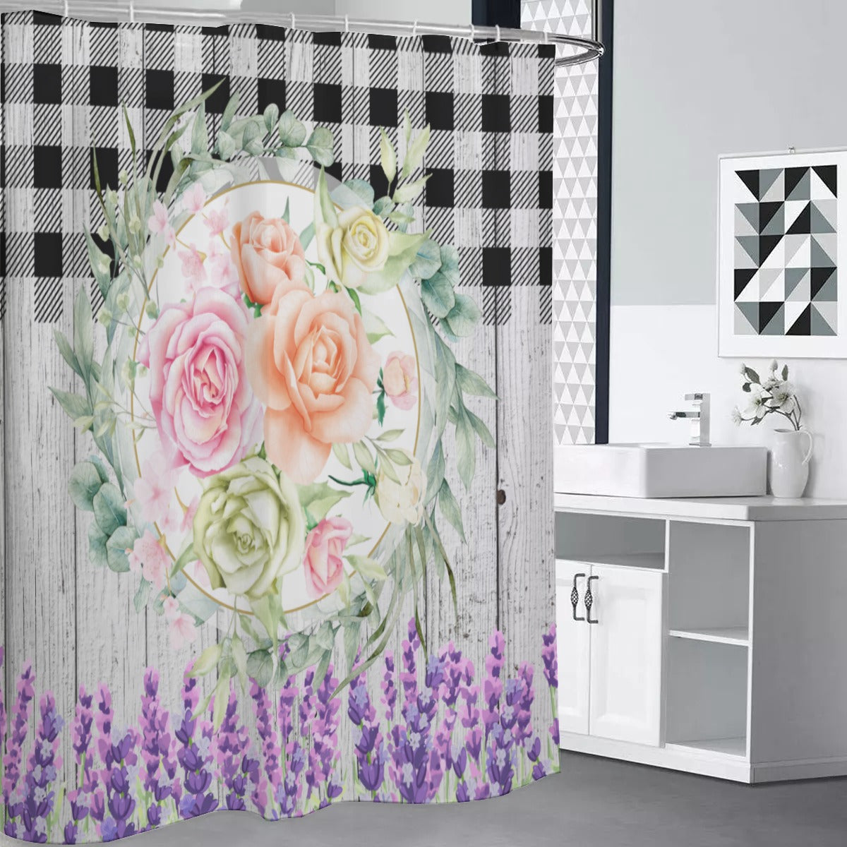 Farmhouse floral Shower Curtain