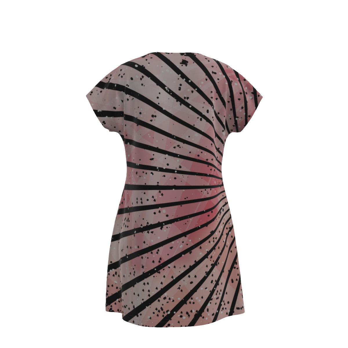 Pink Abstract butterfly Women's Short Sleeve Dress