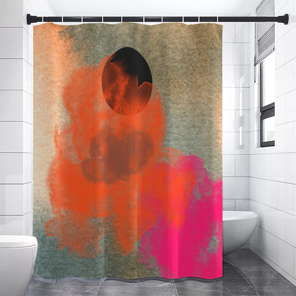 Abstract shadow moon Shower Curtain