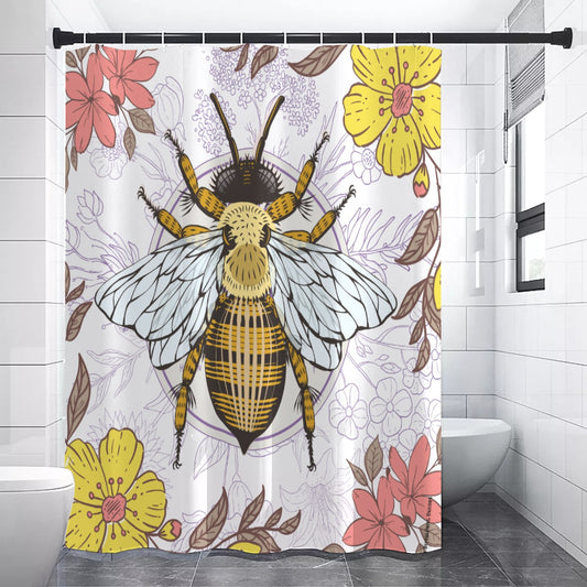 Vintage bee Shower Curtain