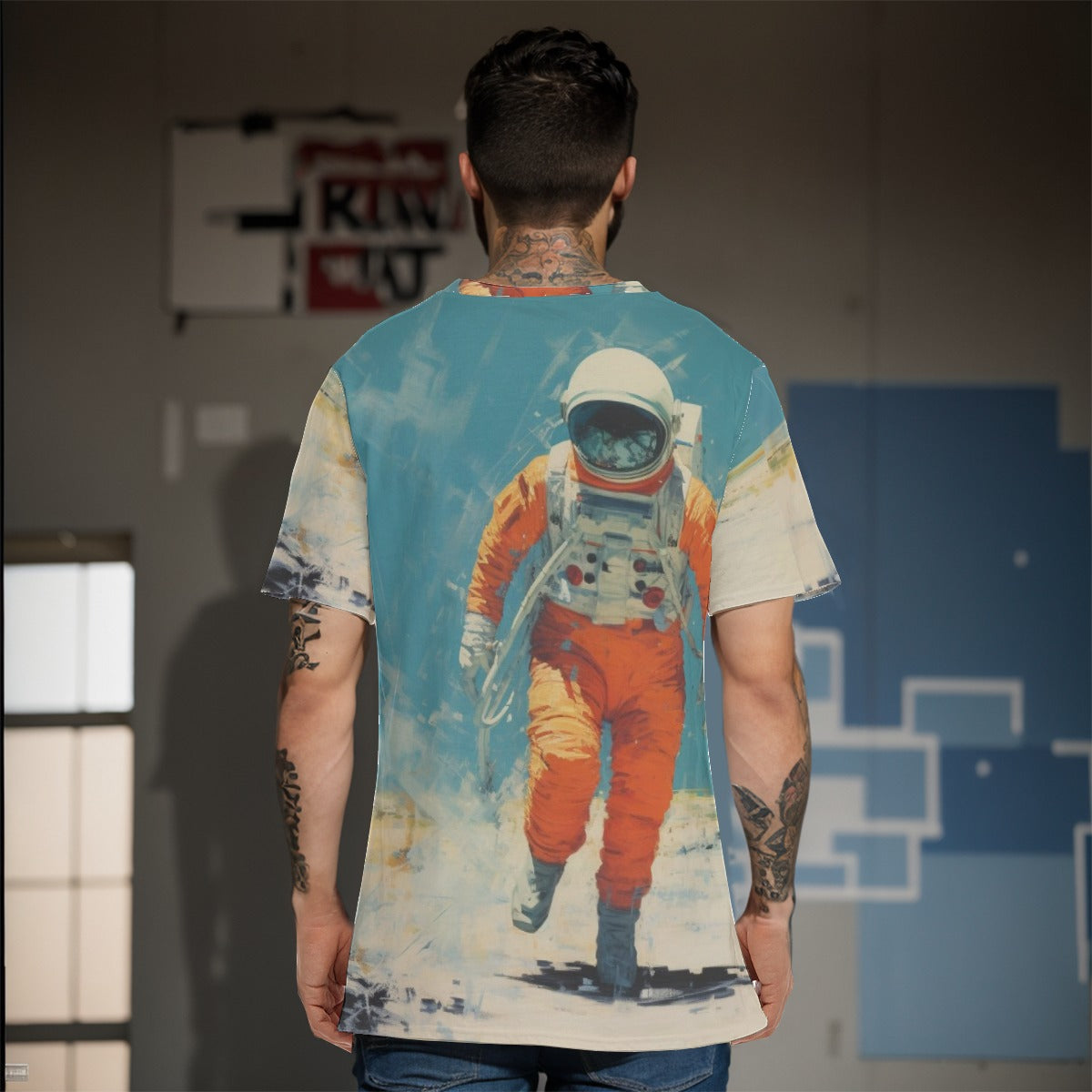 Man on moon Men's O-Neck T-Shirt | 190GSM Cotton