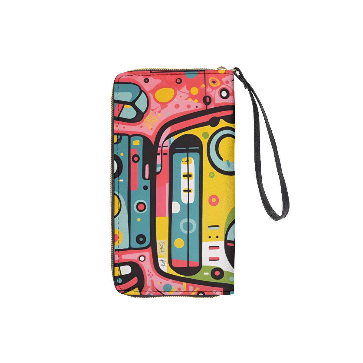 Abstract Wallet With Black Hand Strap