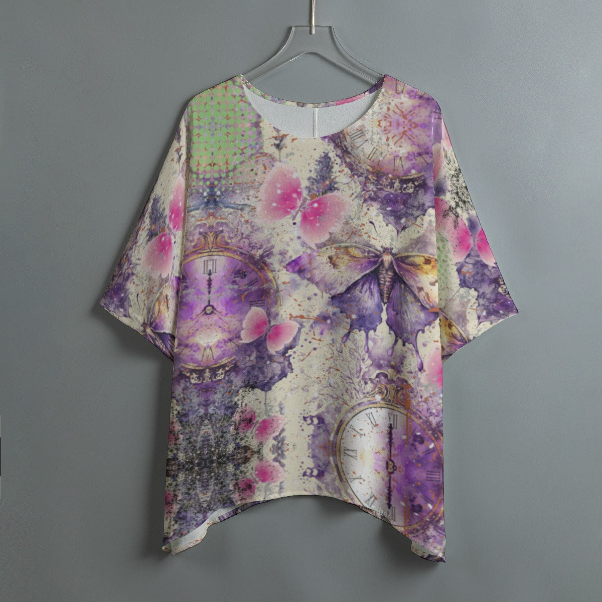 Abstract Women's Bat Sleeve Shirt