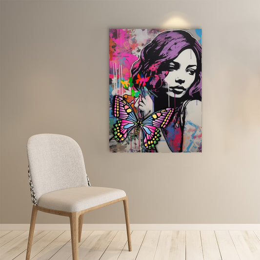 Butterfly girl abstract Paper poster