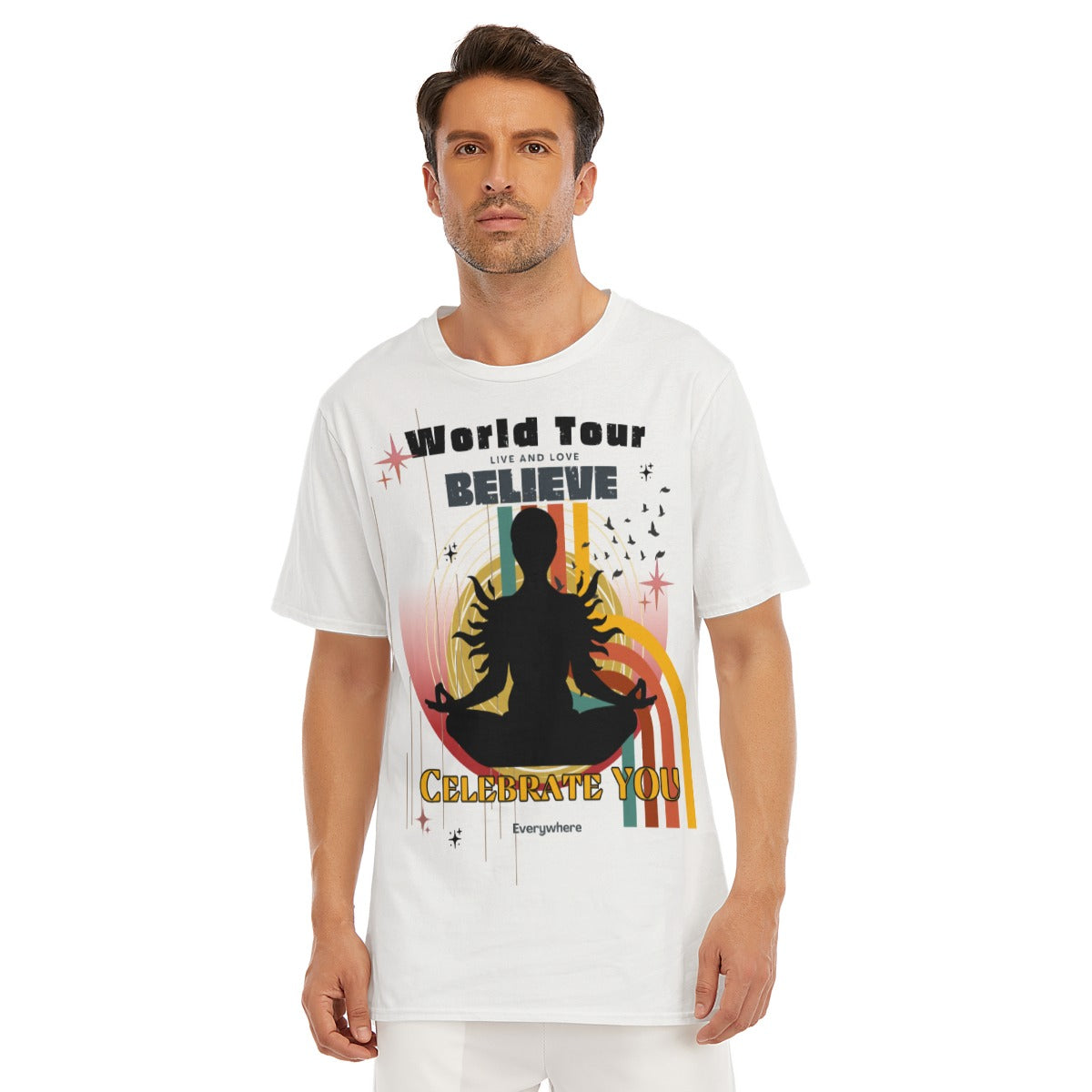 Believe world tour 100% cotton Mens T-shirt