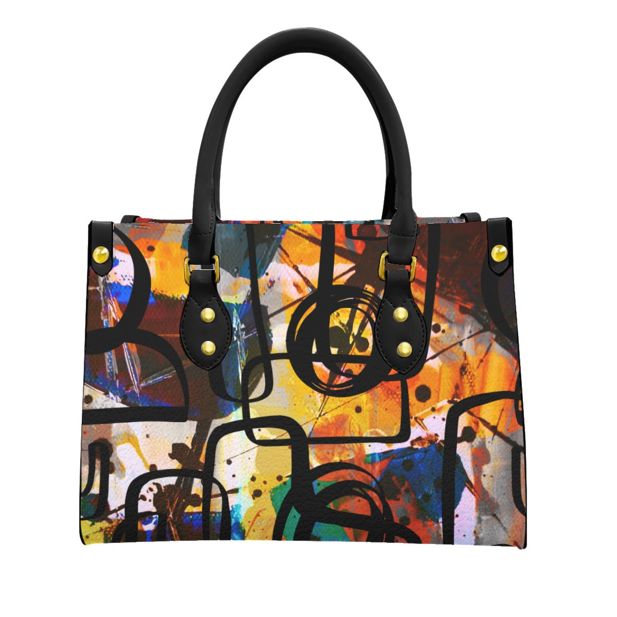 Abstract PU Handbag