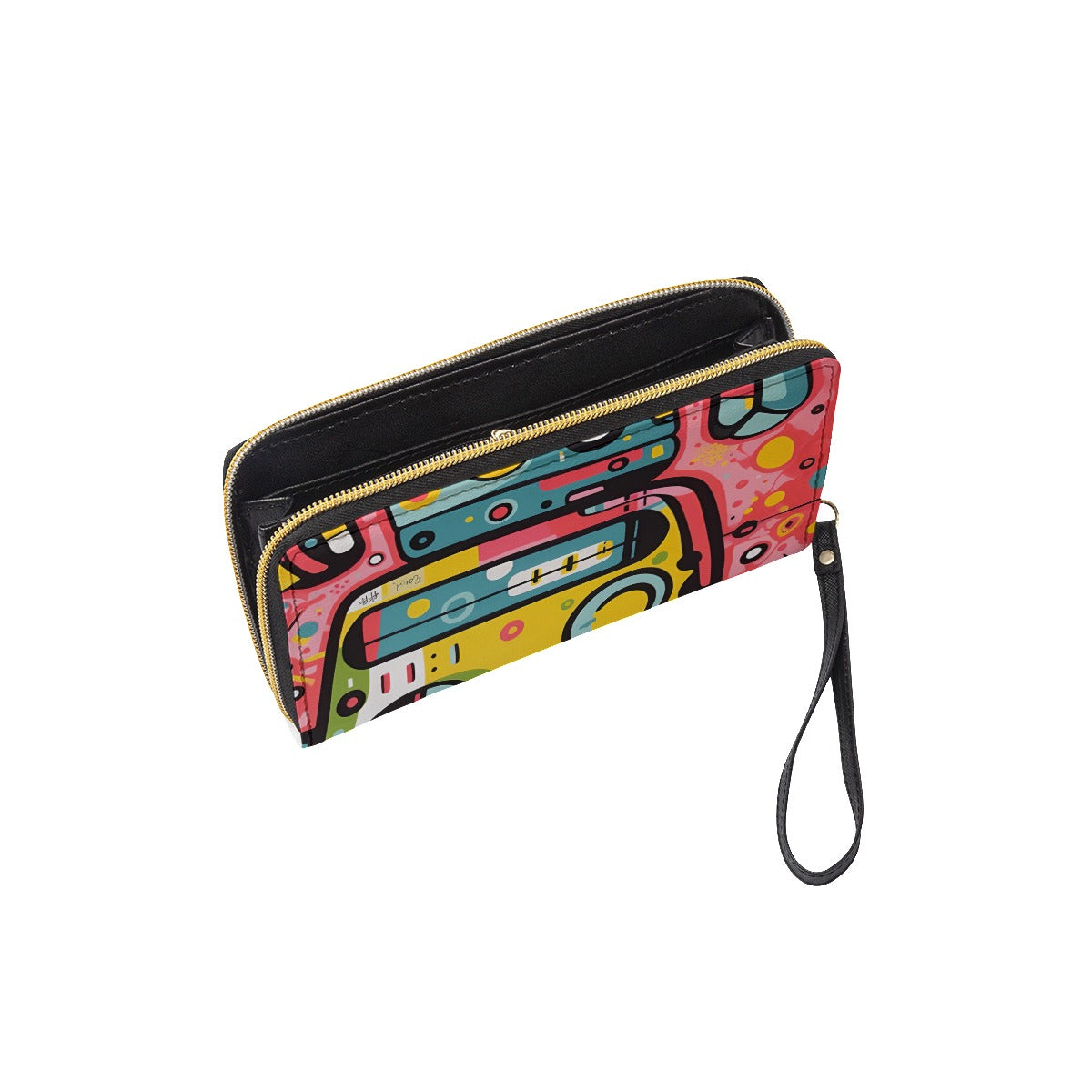 Abstract Wallet With Black Hand Strap