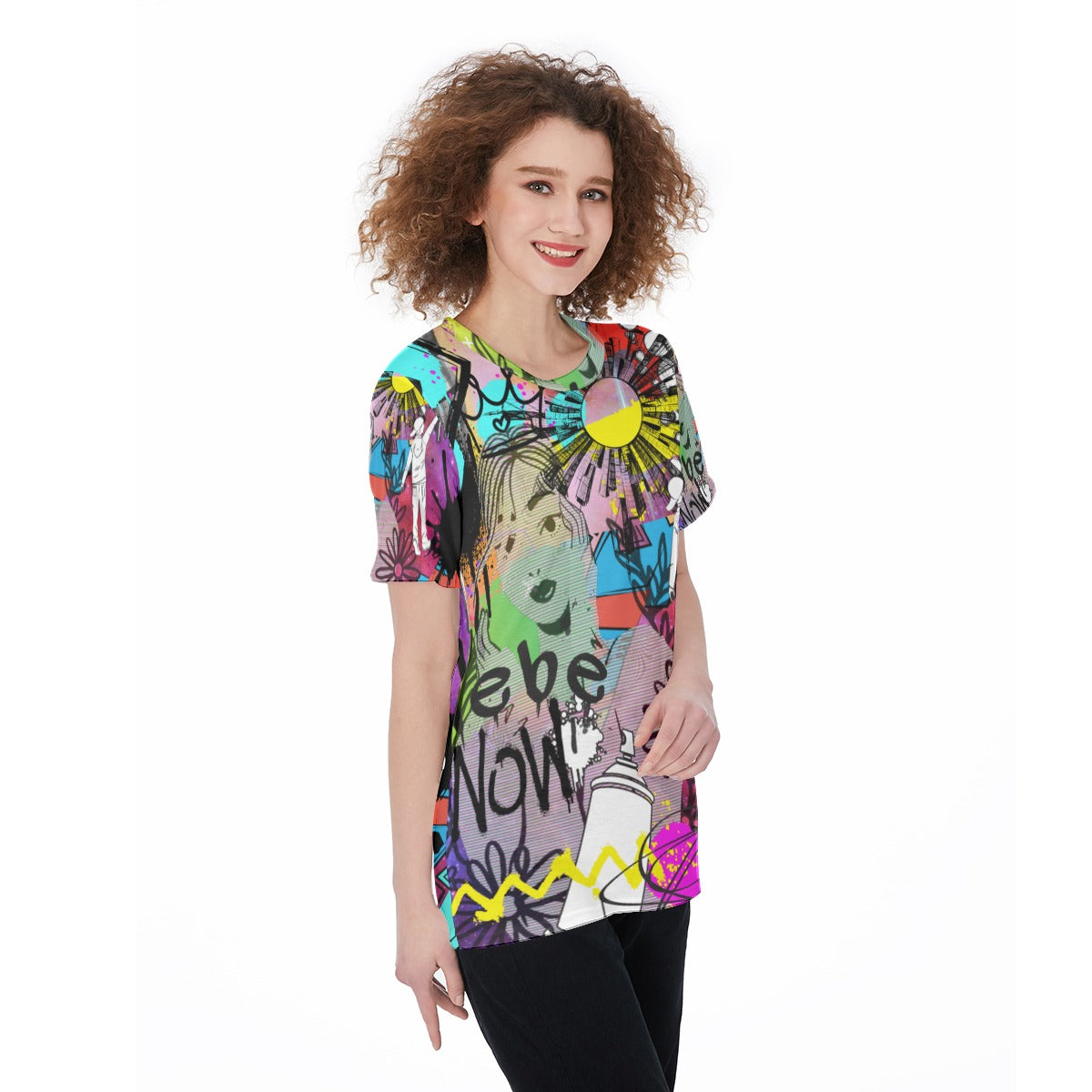 Graffiti Love  Women'S O-Neck T-Shirt