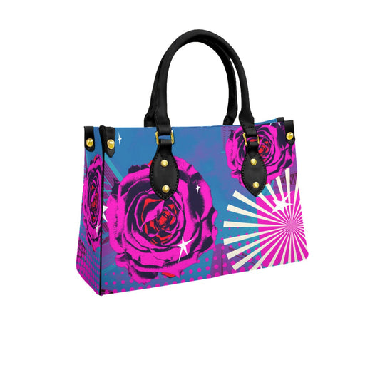 Retro Rose Women's Tote Bag With Black Handle