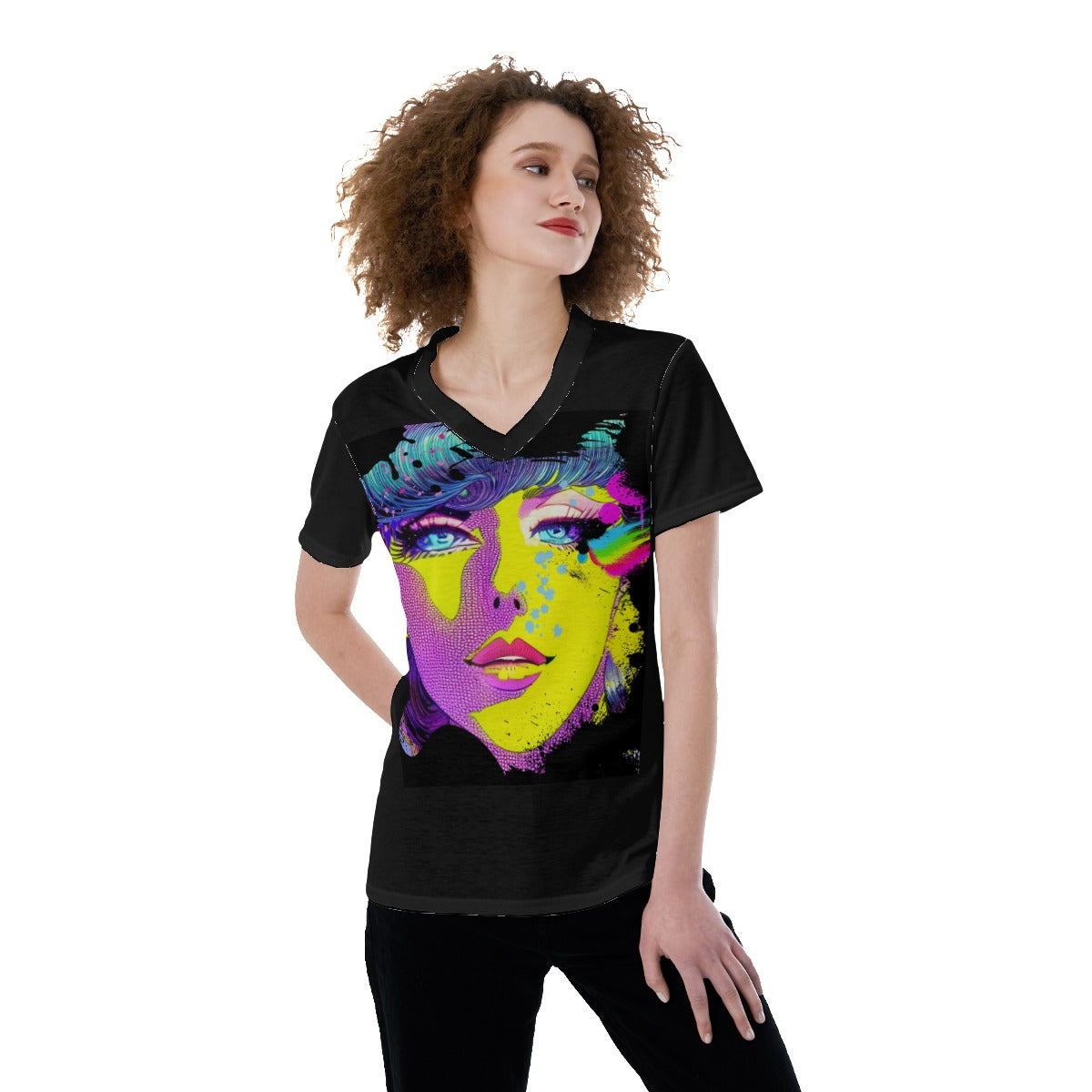 Abstract  V-neck Women's T-shirt