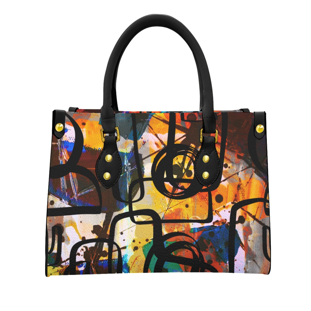 Abstract PU Handbag