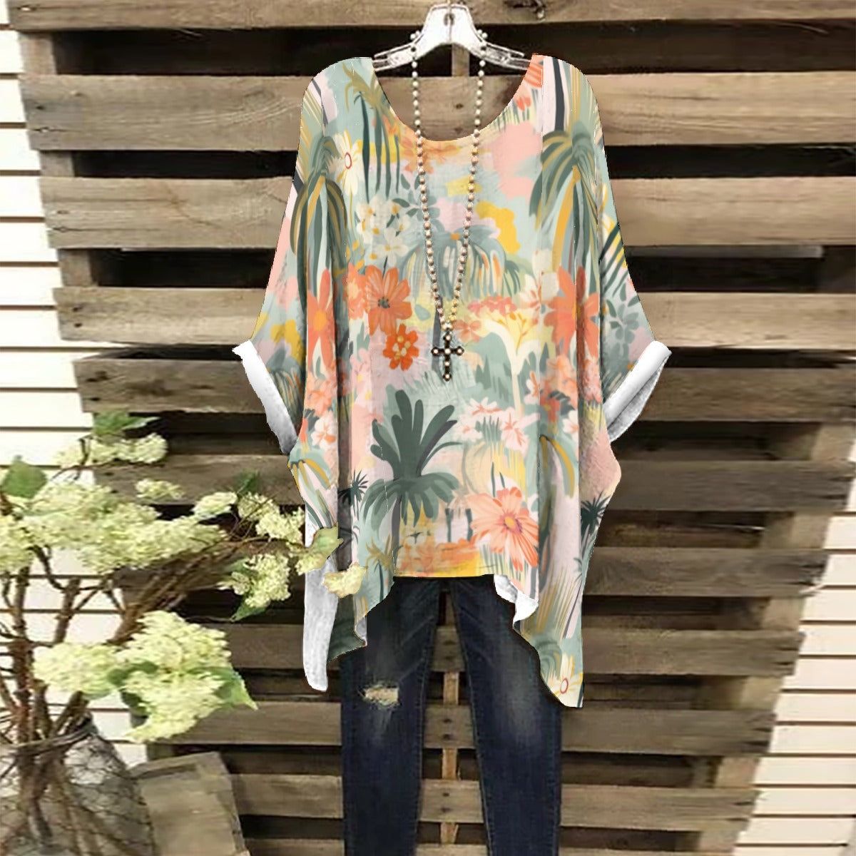 Tropical Women's Bat Sleeve Shirt