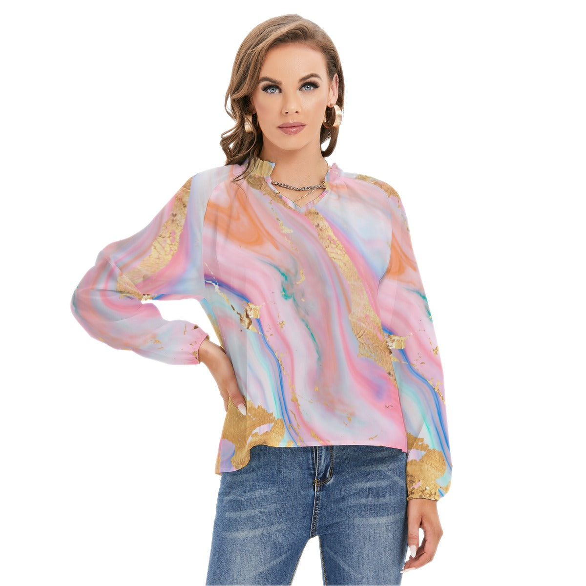 Pastel abstract All-Over Print Women's Raglan Sleeve T-shirt