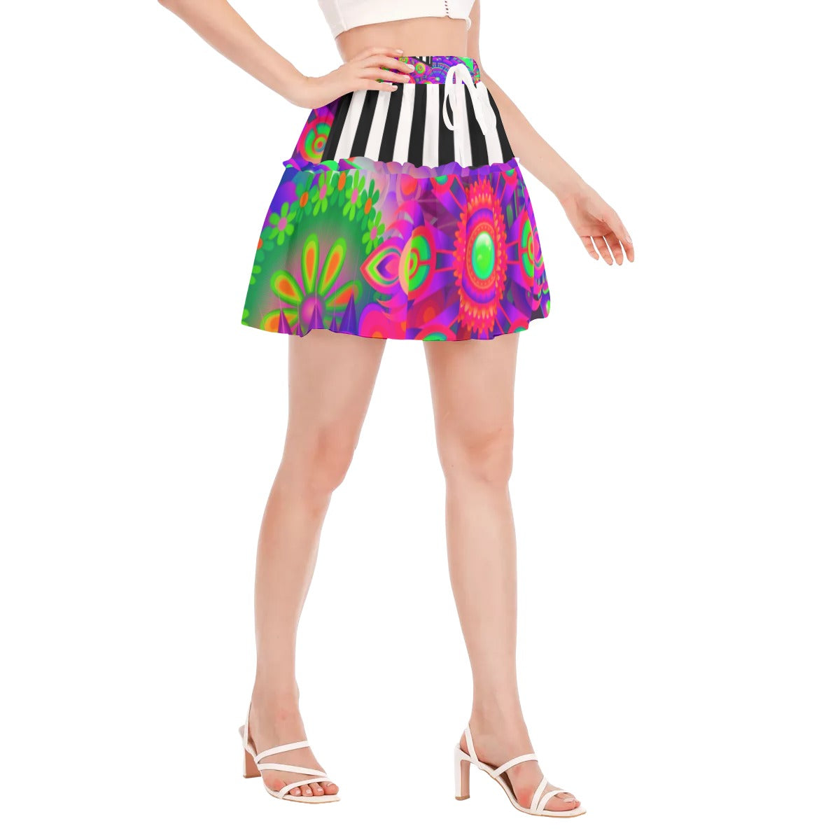 Bold and trippy All-Over Print Women's Ruffled Mini Skirt