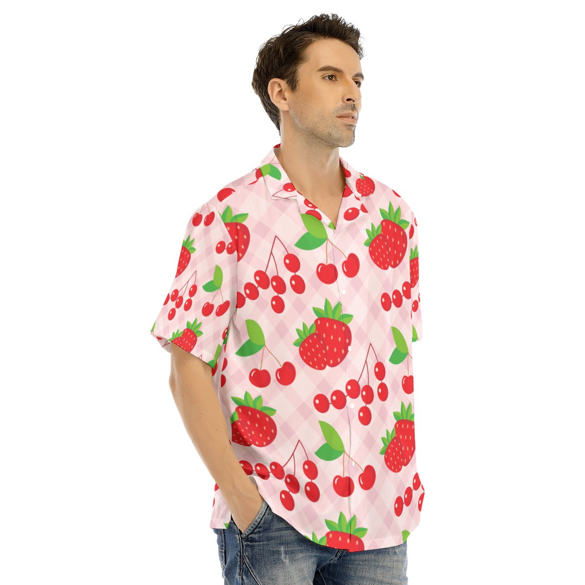 Strawberry-patterned Hawaiian Shirt, Strawberry Shirt For And