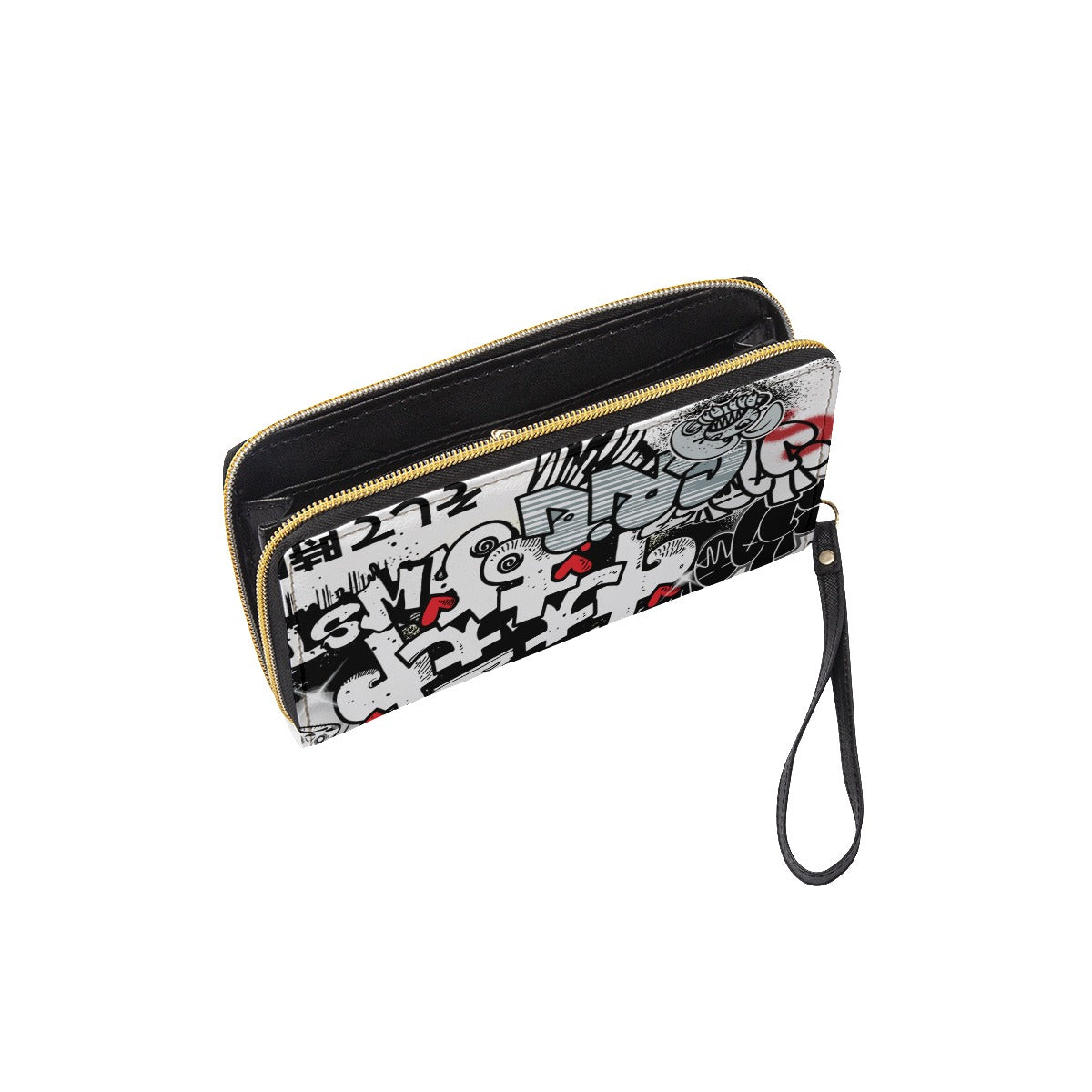 Abstract Wallet With Black Hand Strap