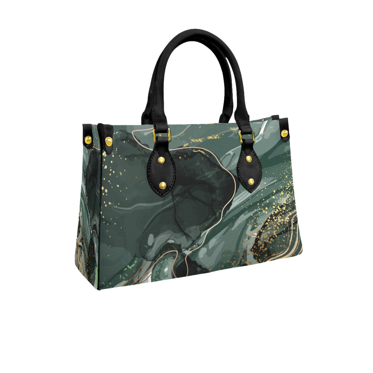 Green marble PU handbag