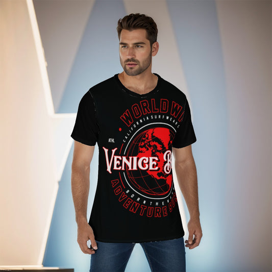 Abstract red and black All-Over Print Men's O-Neck T-Shirt