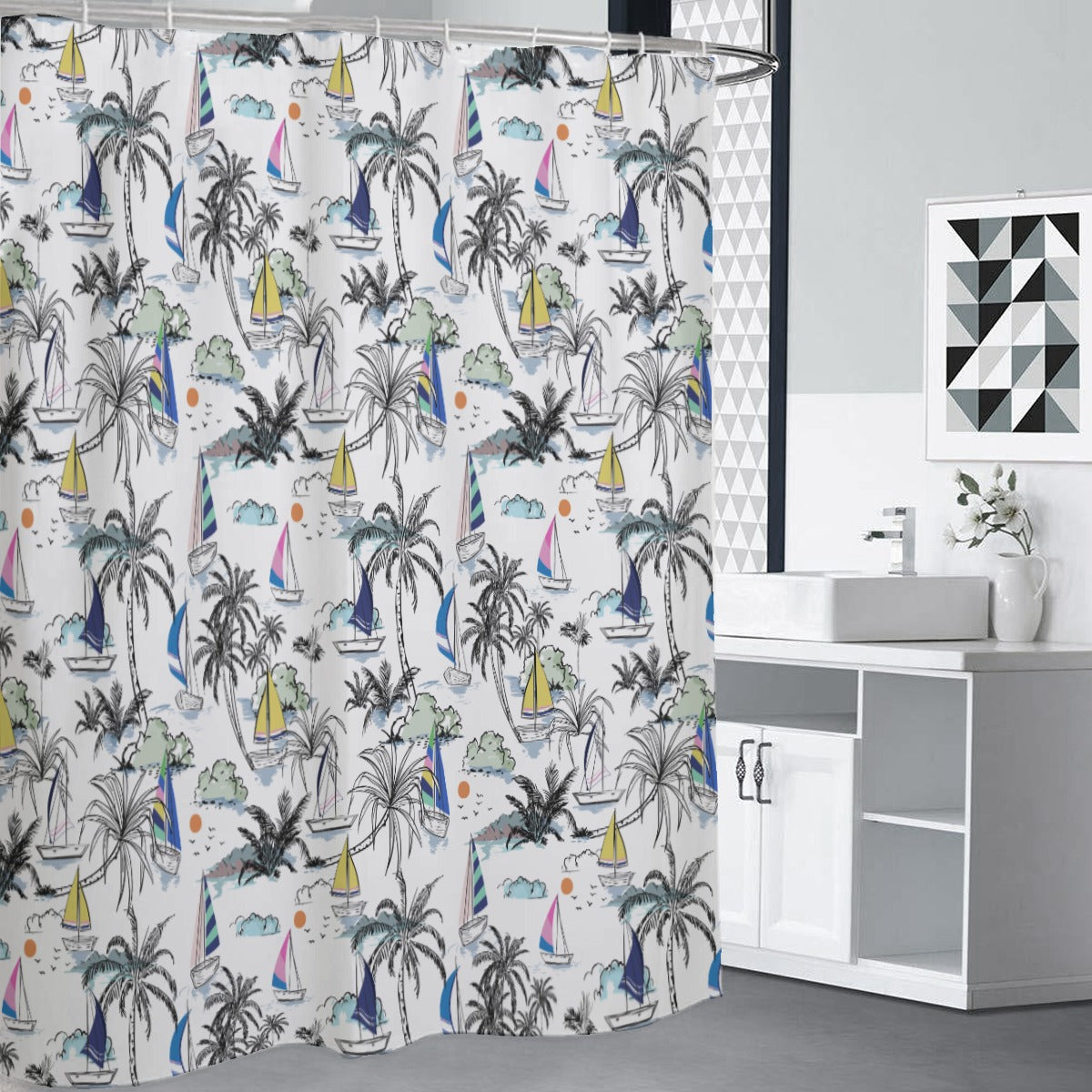 Ocean Nautical polyester Shower Curtains 150（gsm）