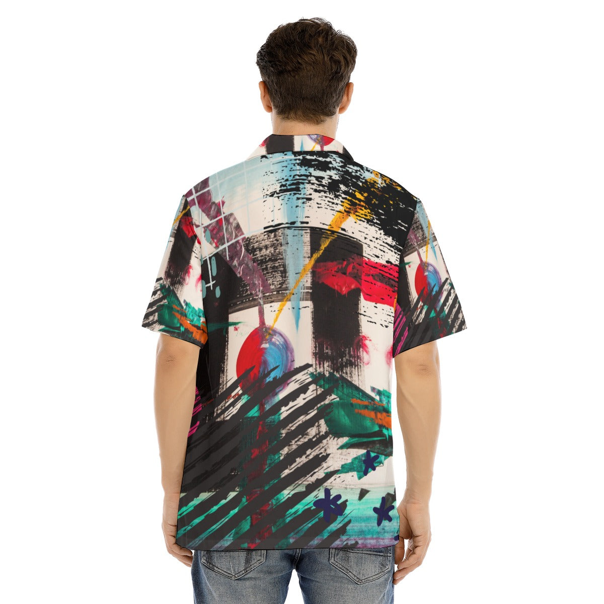 Nightscape Hawaiian Shirt With Button Closure