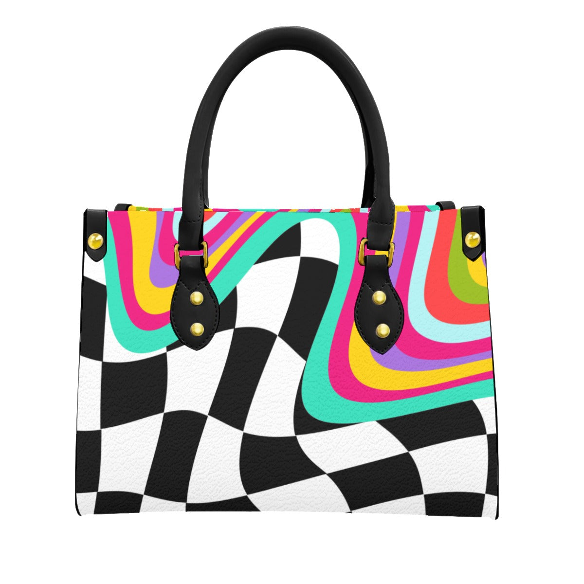 Abstract PU Handbag