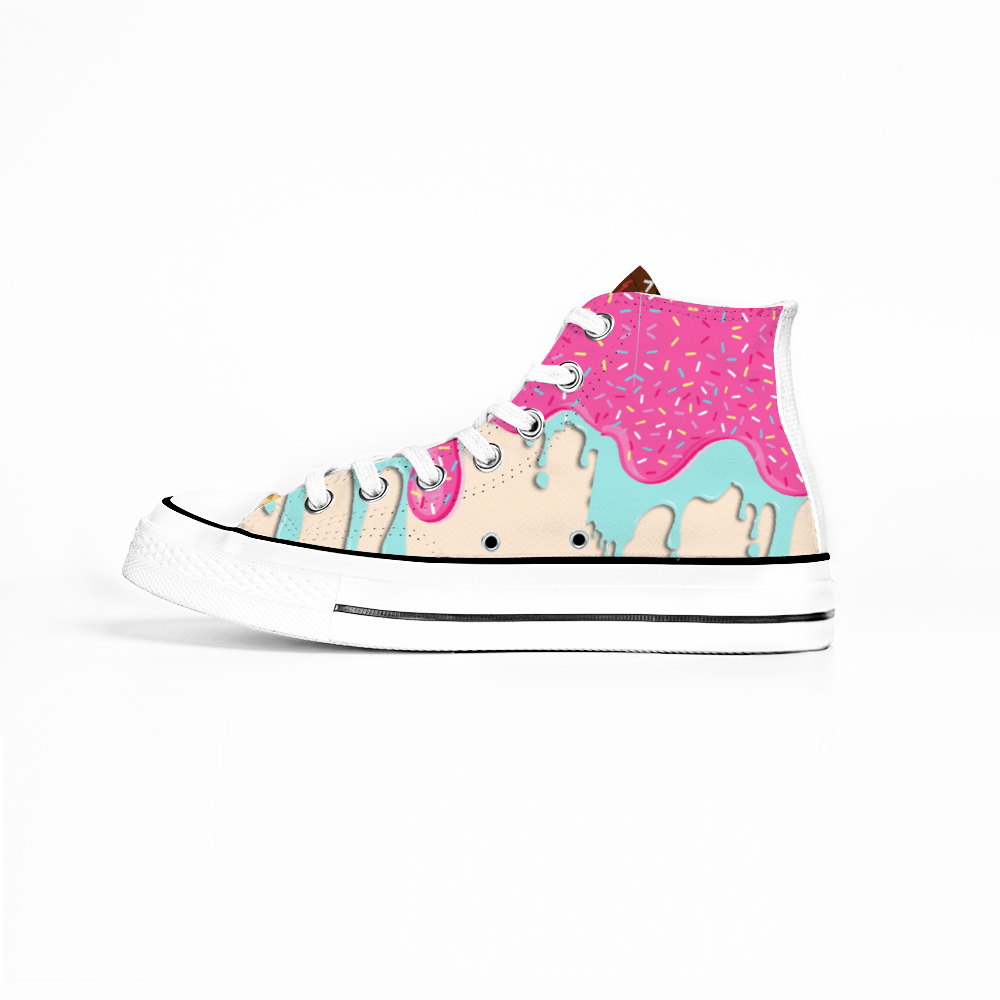 Ice cream cone  Unisex High Top Canvas Shoes