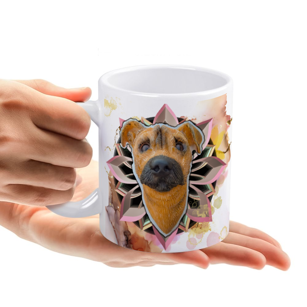 Doggie 11 Oz White Ceramic Coffee Mug 2 Sides