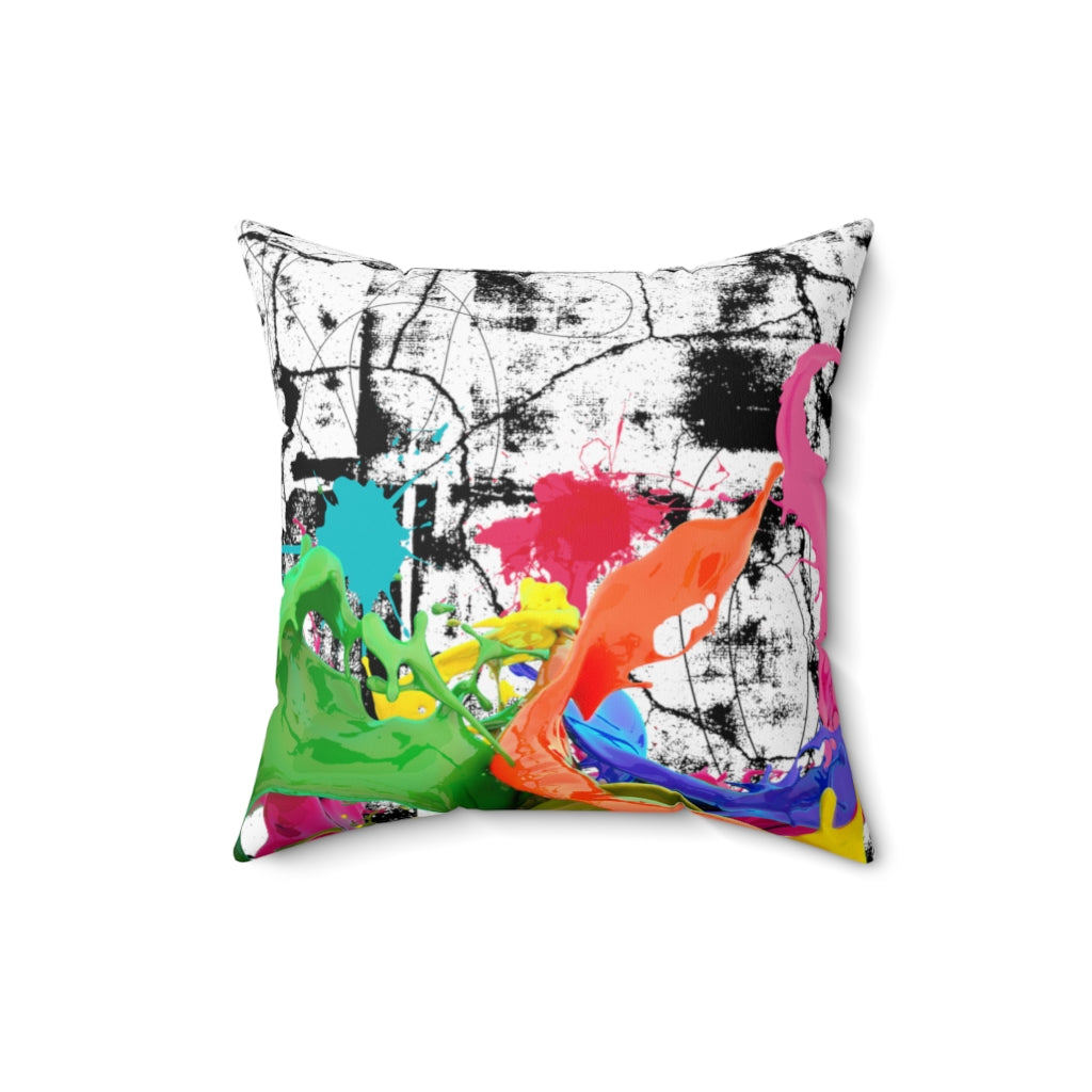 Color splash Spun Polyester Square Pillow