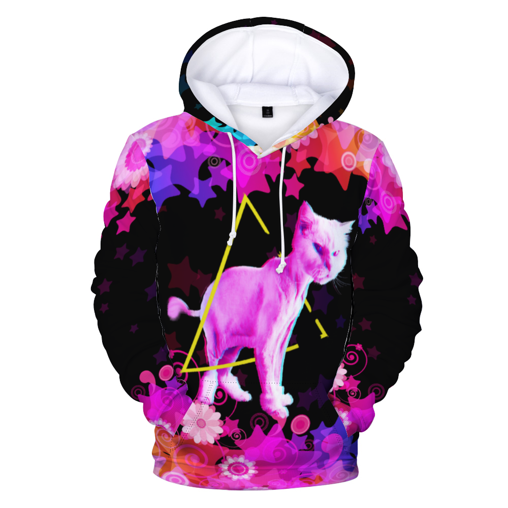 Colorful Cat Unisex All Over Print Terrycloth Hoodie with Pockets