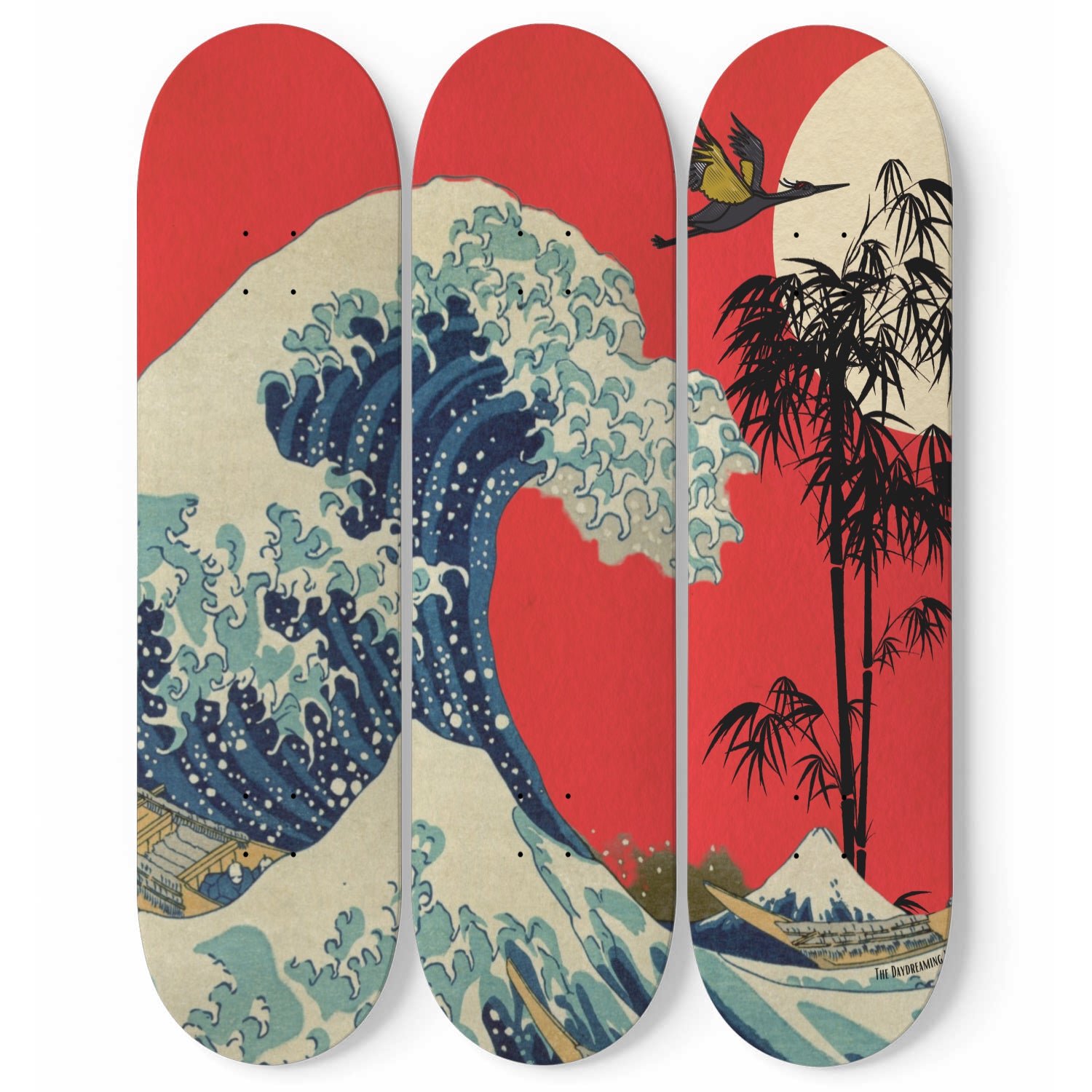 Japanese wave abstract skateboard art