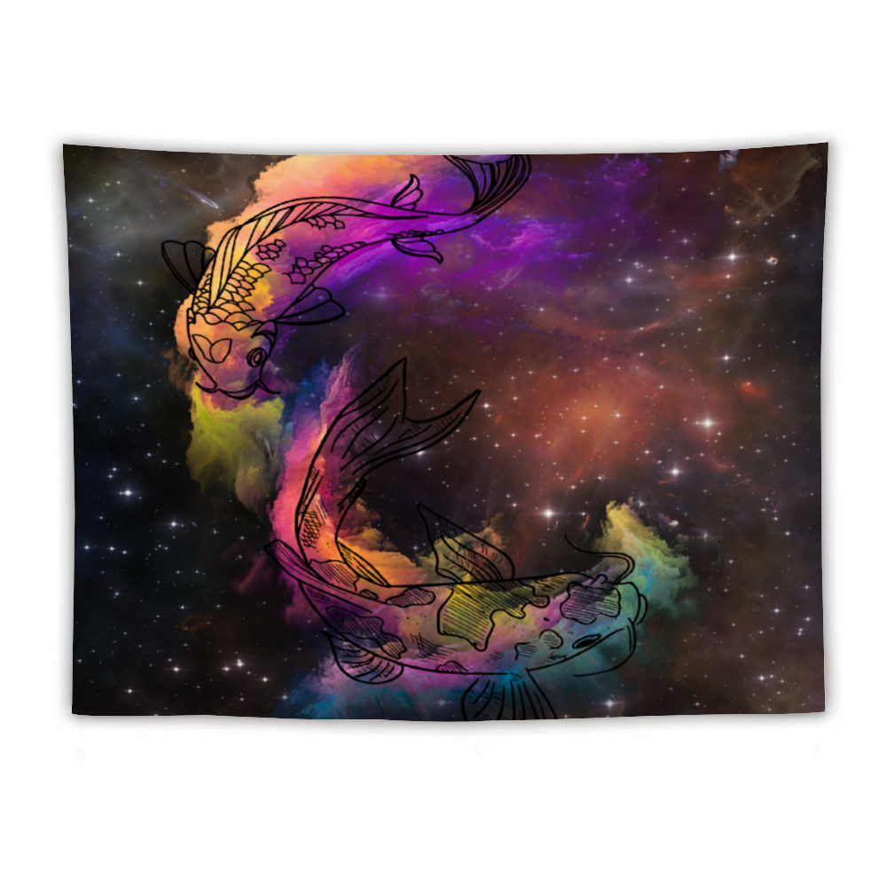 Galaxy Koi Tapestry 59" × 79''