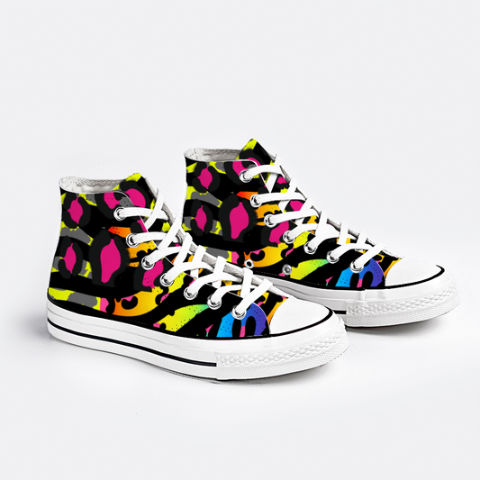 Neon animal Unisex High Top Canvas Shoes