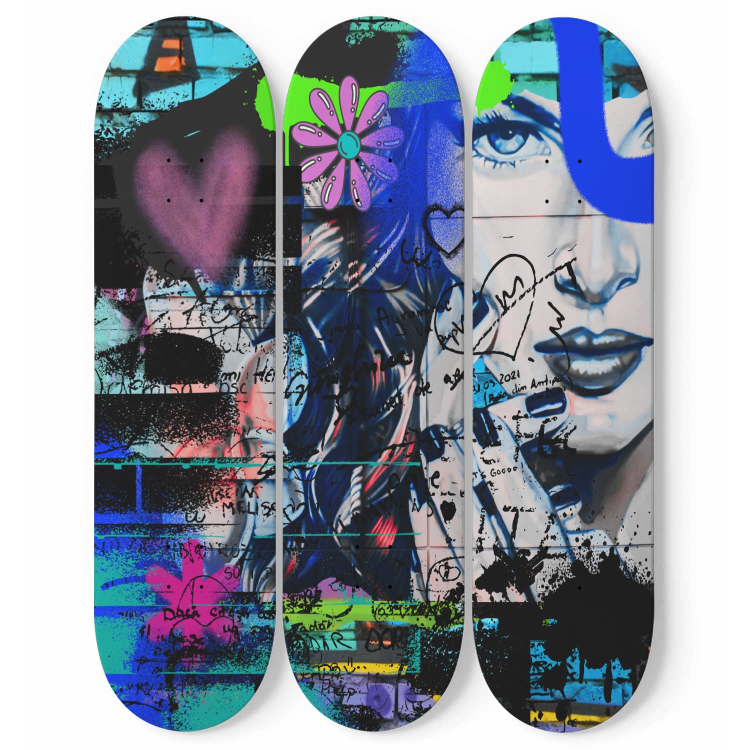 Graffiti eye - 3 piece skateboard art set