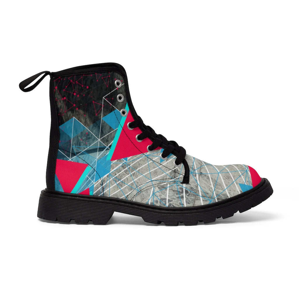 Geometric abstract Men's Canvas Boots