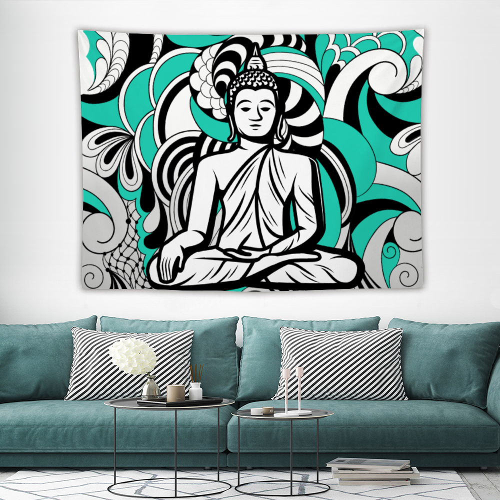 Buddha zen Tapestry  59" × 79''