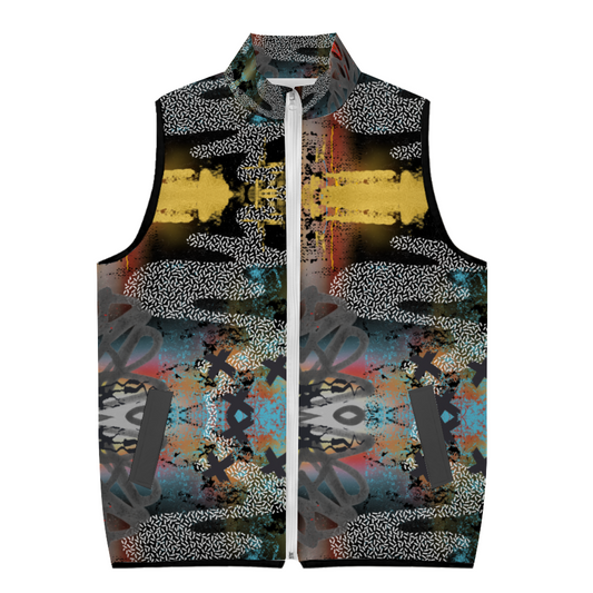 Urban abstract  Unisex Windproof Full-Zip Sleeveless Down Vests