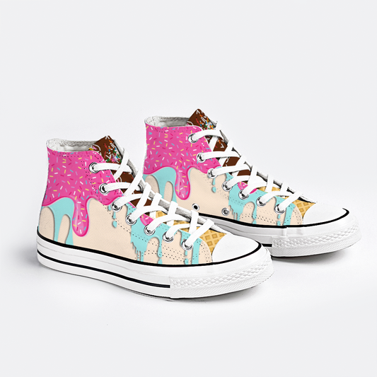 Ice cream cone  Unisex High Top Canvas Shoes