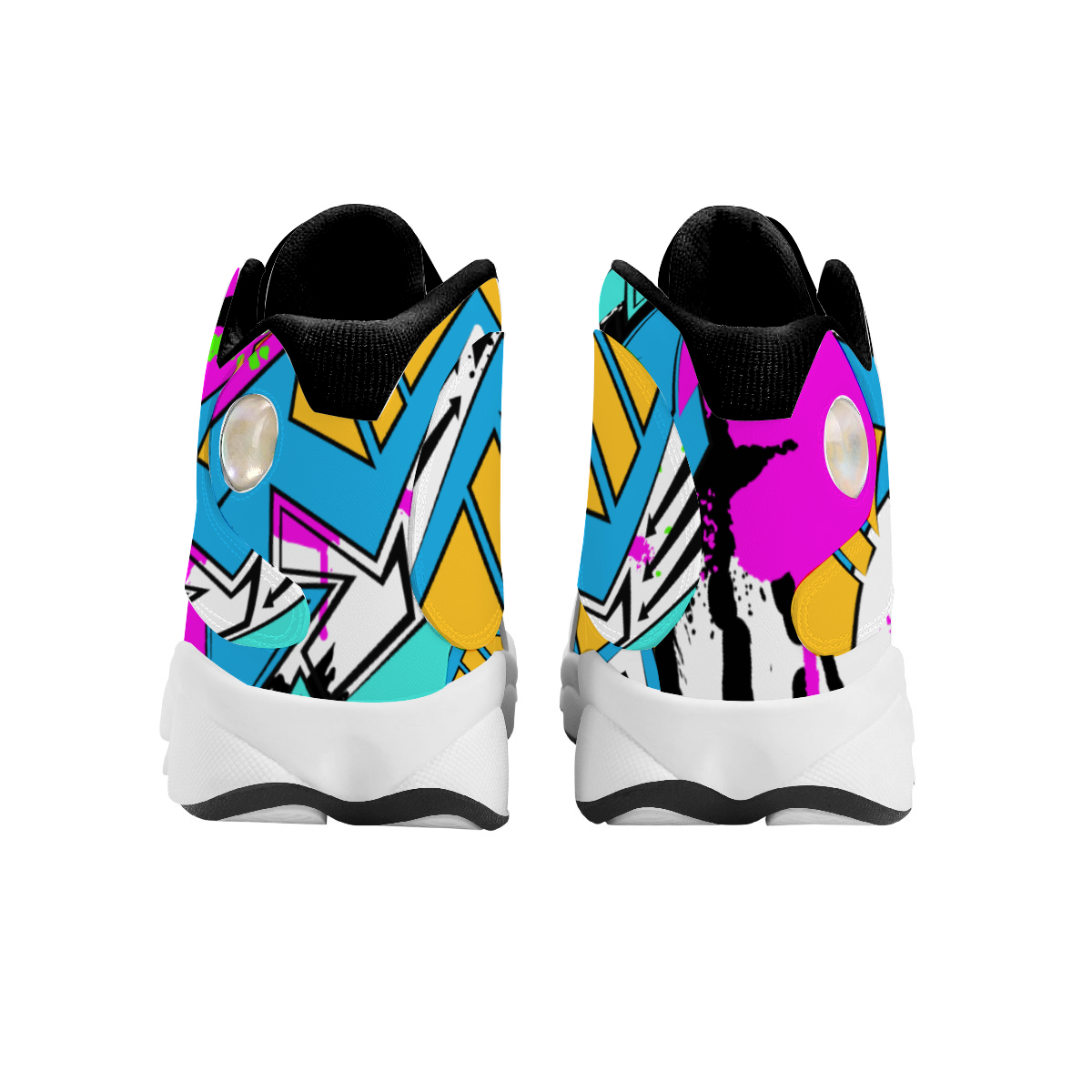 Abstract Geometric color Basketball Sneakers