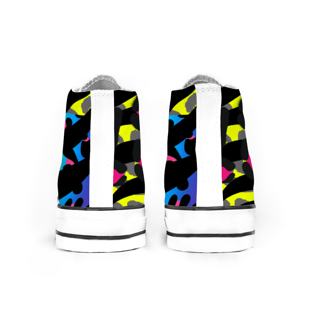 Neon animal Unisex High Top Canvas Shoes